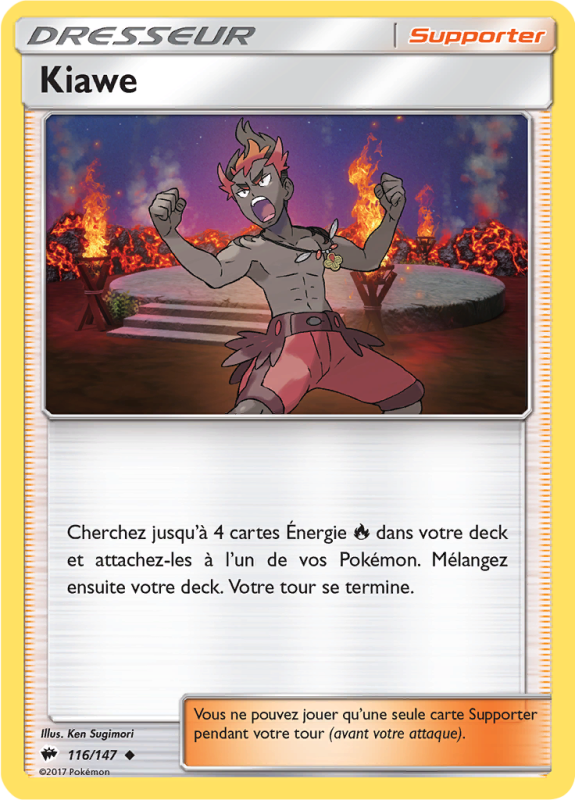 Carte Pokémon Kiawe 116/147 Peu commune Ombres Ardentes