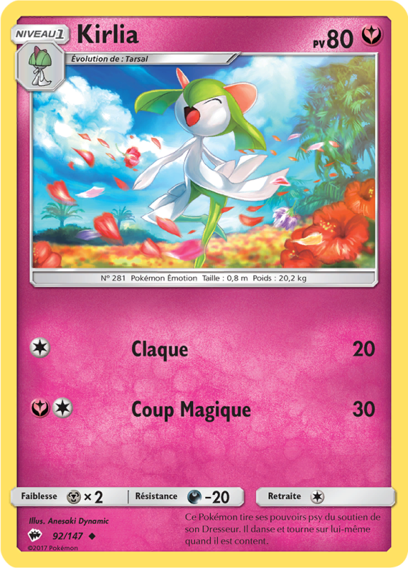 Carte Pokémon Kirlia 92/147 Peu commune Ombres Ardentes