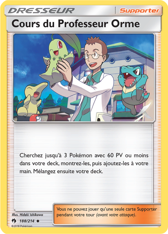Carte Pokémon Cours du Professeur Orme 188/214 Peu commune Tonnerre Perdu