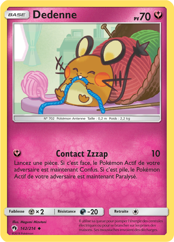 Carte Pokémon Dedenne 142/214 Peu commune Tonnerre Perdu