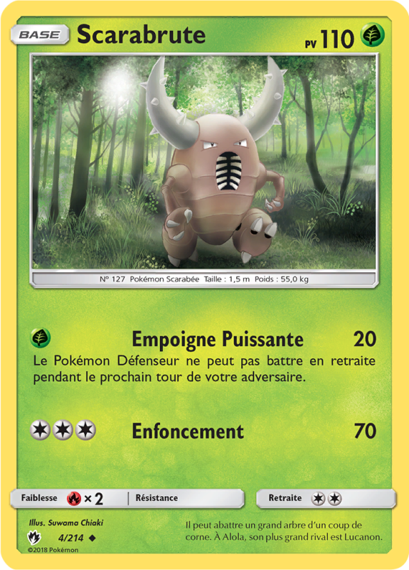 Carte Pokémon Scarabrute 4/214 Peu commune Tonnerre Perdu