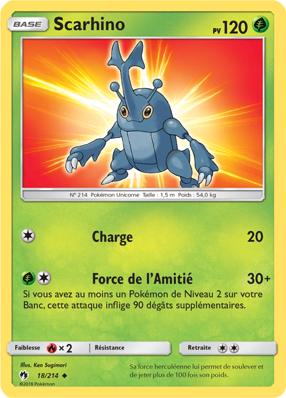 Carte Pokémon Scarhino 18/214 Peu commune Tonnerre Perdu