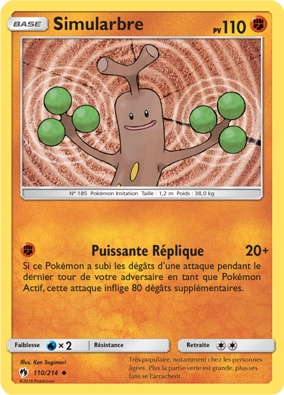 Carte Pokémon Simularbre 110/214 Peu commune Tonnerre Perdu
