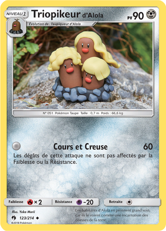 Carte Pokémon Triopikeur d'Alola 123/214 Peu commune Tonnerre Perdu