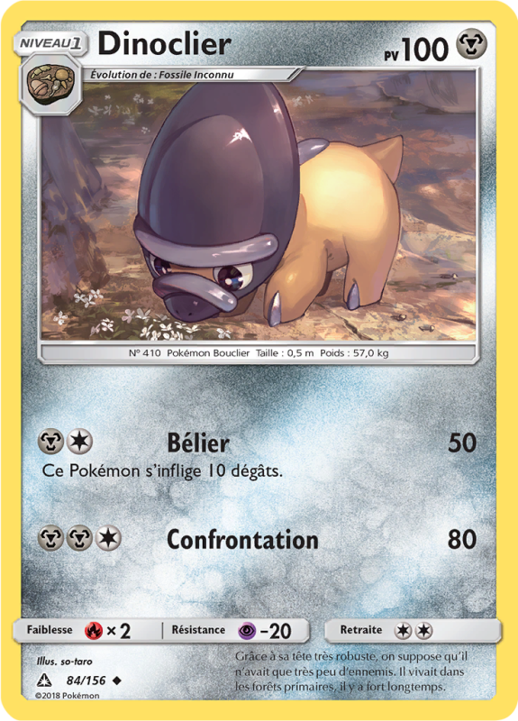 Carte Pokémon Dinoclier 84/156 Peu commune Ultra-Prisme