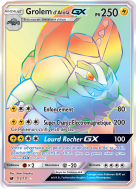 Carte Pokémon Grolem d'Alola-GX 113/111 Rainbow Invasion Carmin