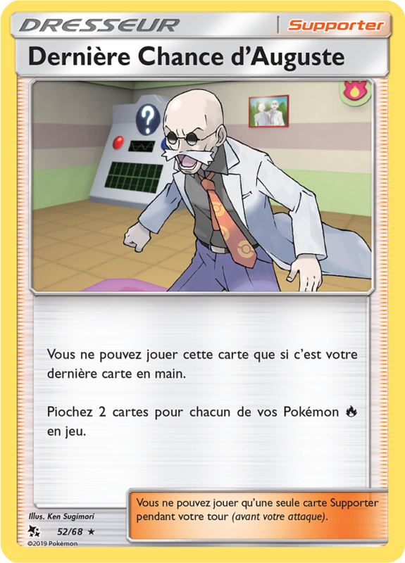 Carte Pokémon Dernière Chance d'Auguste 52/68 Rare Destinées Occultes