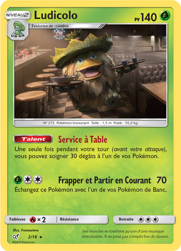 Carte Pokémon Ludicolo 2/18 Rare Détective Pikachu (JCC)