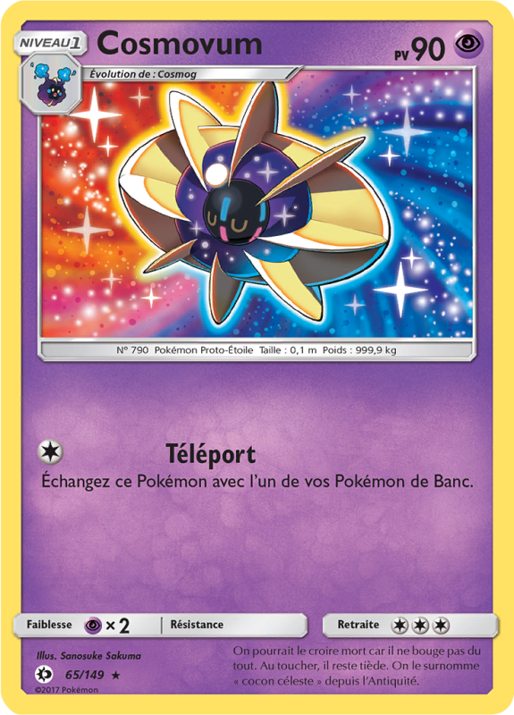 Carte Pokémon Cosmovum 65/149 Rare Soleil et Lune (JCC)