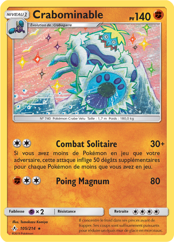 Carte Pokémon Crabominable 105/214 Rare Alliance Infaillible