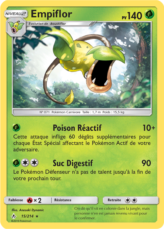 Carte Pokémon Empiflor 15/214 Rare Alliance Infaillible