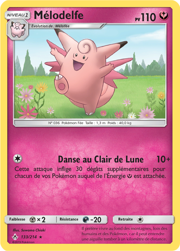 Carte Pokémon Mélodelfe 133/214 Rare Alliance Infaillible