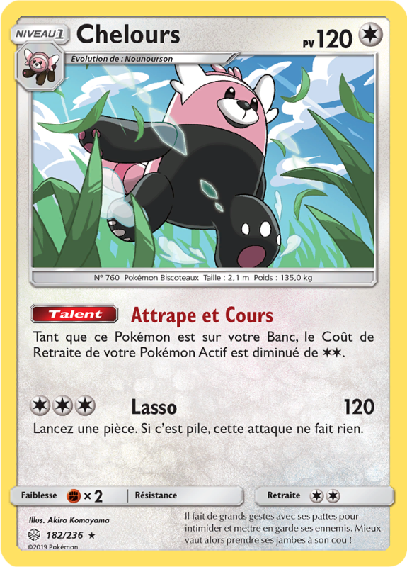 Carte Pokémon Chelours 182/236 Rare Éclipse Cosmique