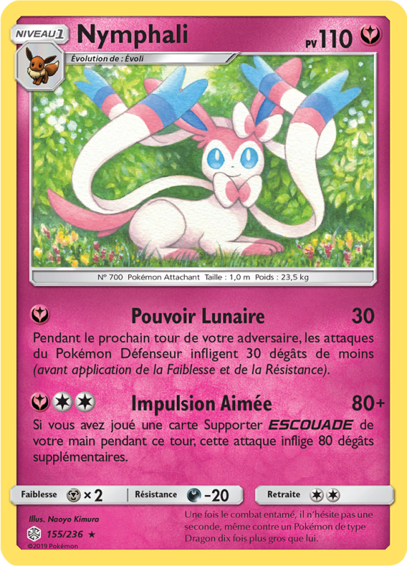 Carte Pokémon Nymphali 155/236 Rare Éclipse Cosmique