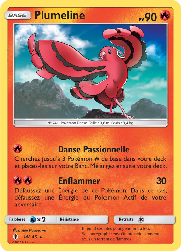 Carte Pokémon Plumeline 14/145 Rare Gardiens Ascendants