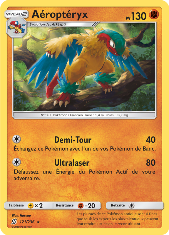 Carte Pokémon Aéroptéryx 121/236 Rare Harmonie des Esprits