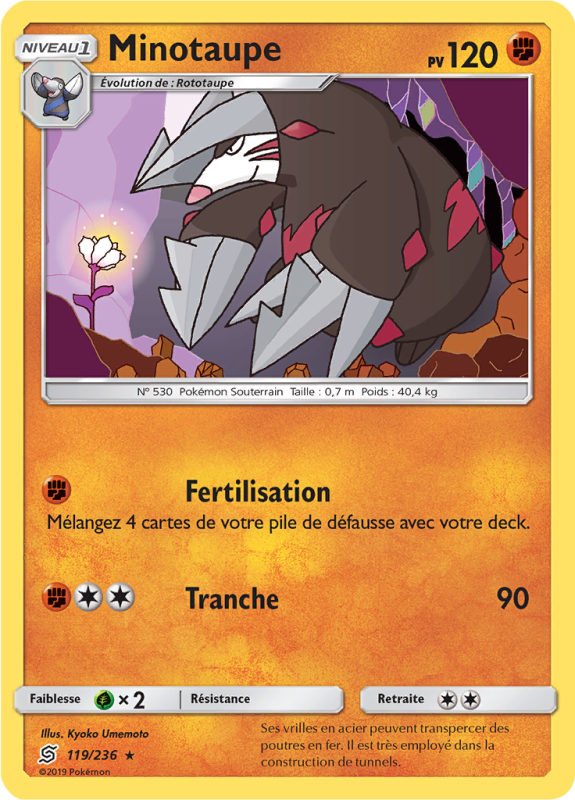 Carte Pokémon Minotaupe 119/236 Rare Harmonie des Esprits