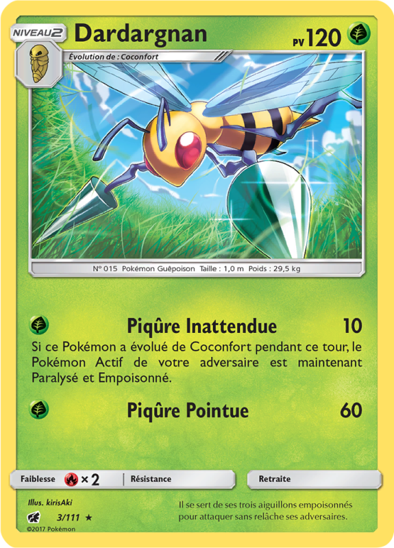 Carte Pokémon Dardargnan 3/111 Rare Invasion Carmin