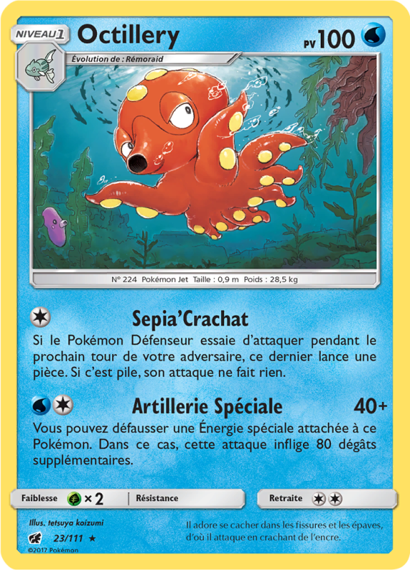Carte Pokémon Octillery 23/111 Rare Invasion Carmin