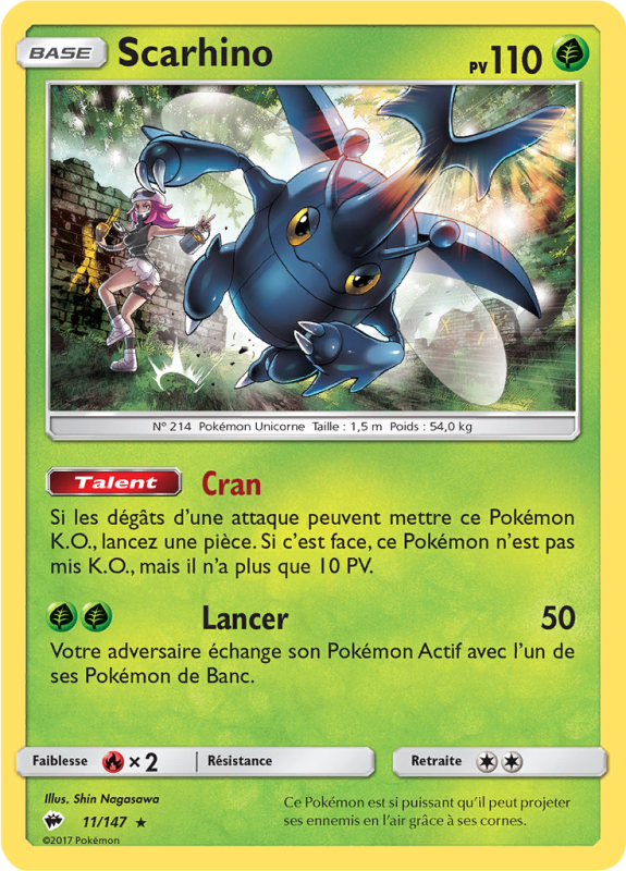 Carte Pokémon Scarhino 11/147 Rare Ombres Ardentes