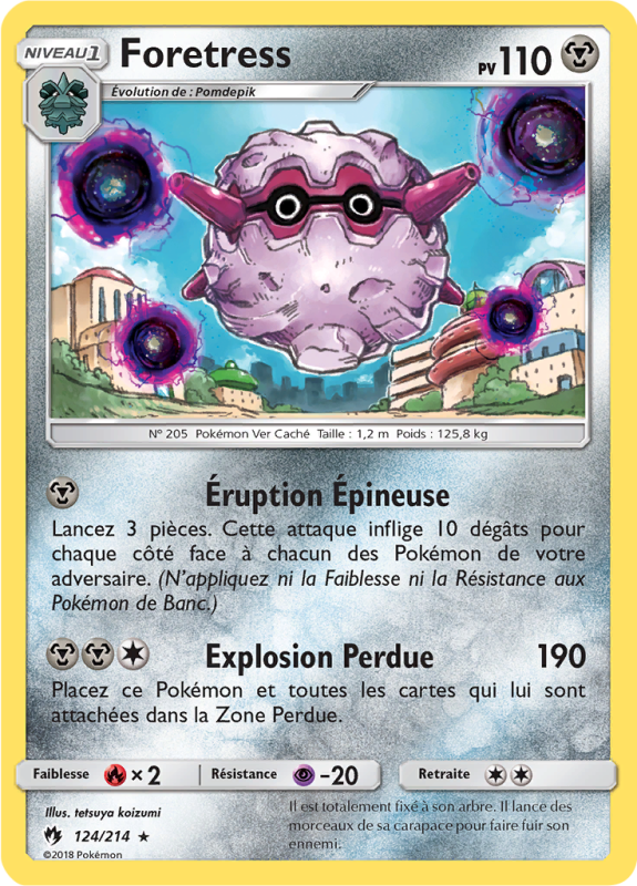 Carte Pokémon Foretress 124/214 Rare Tonnerre Perdu