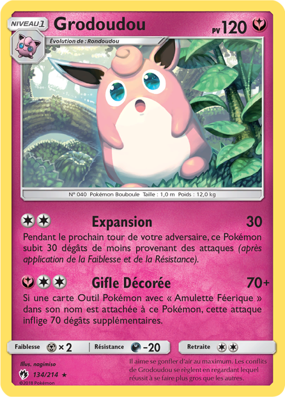 Carte Pokémon Grodoudou 134/214 Rare Tonnerre Perdu