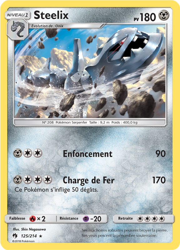 Carte Pokémon Steelix 125/214 Rare Tonnerre Perdu