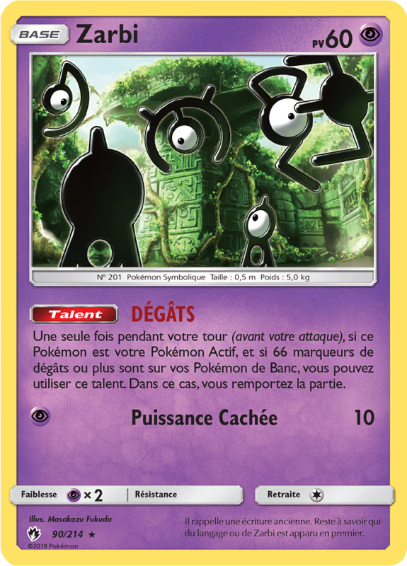 Carte Pokémon Zarbi 90/214 Rare Tonnerre Perdu
