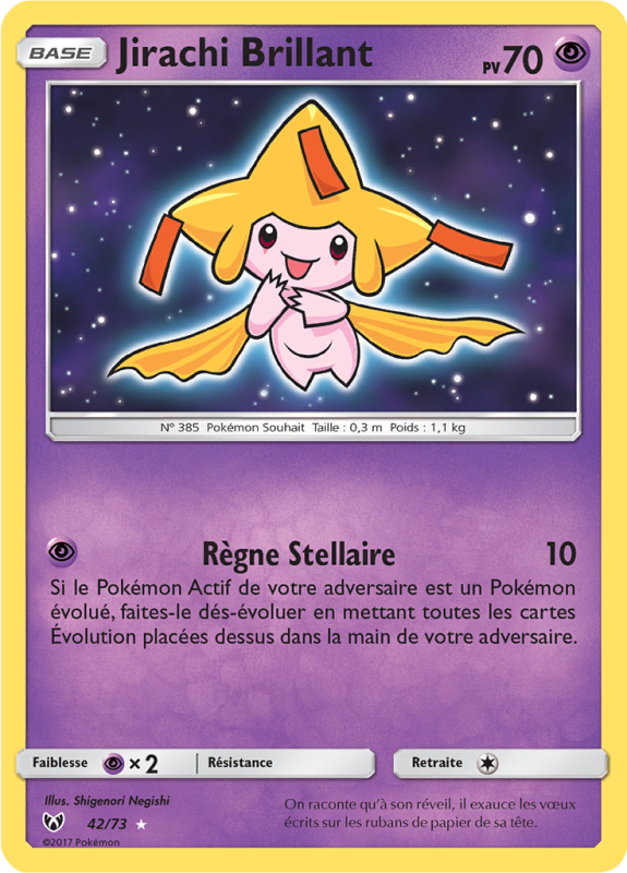 Carte Pokémon Jirachi Brillant 42/73 Ultra Rare Légendes Brillantes