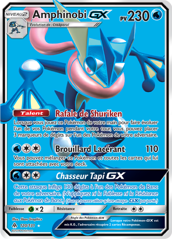 Carte Pokémon Amphinobi-GX 120/131 Ultra Rare Lumière Interdite