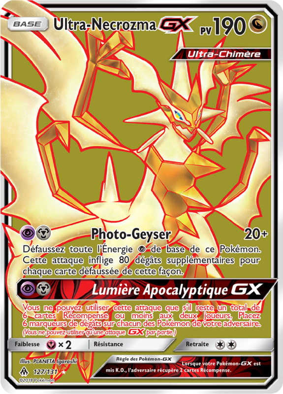Carte Pokémon Ultra-Necrozma-GX 127/131 Ultra Rare Lumière Interdite