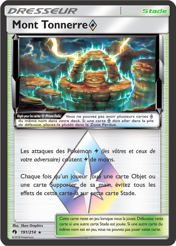 Carte Pokémon Mont Tonnerre ◇ 191/214 Ultra Rare Tonnerre Perdu