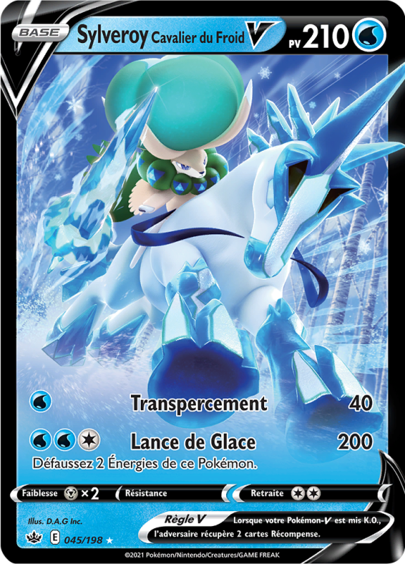 Carte Pokémon Sylveroy Cavalier du Froid-V 045/198 Ultra Rare Règne de Glace