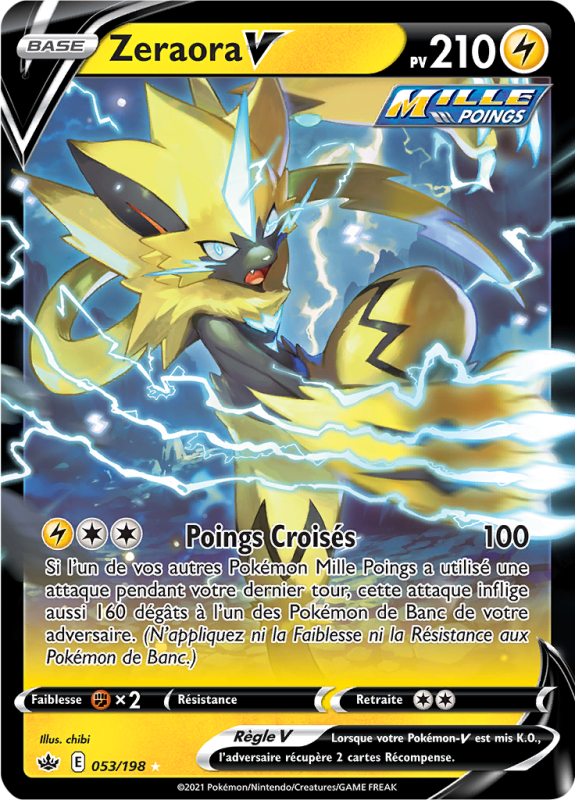 Carte Pokémon Zeraora-V 053/198 Ultra Rare Règne de Glace