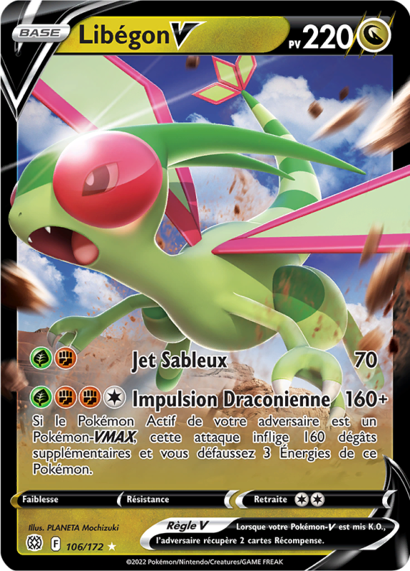 Carte Pokémon Libégon-V 106/172 Ultra Rare Stars Étincelantes