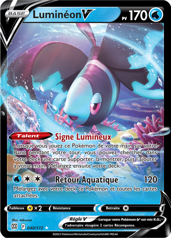 Carte Pokémon Luminéon-V 040/172 Ultra Rare Stars Étincelantes