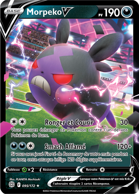 Carte Pokémon Morpeko-V 095/172 Ultra Rare Stars Étincelantes