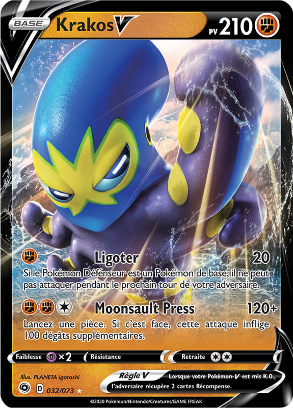 Carte Pokémon Krakos-V 032/073 Ultra Rare La Voie du Maître