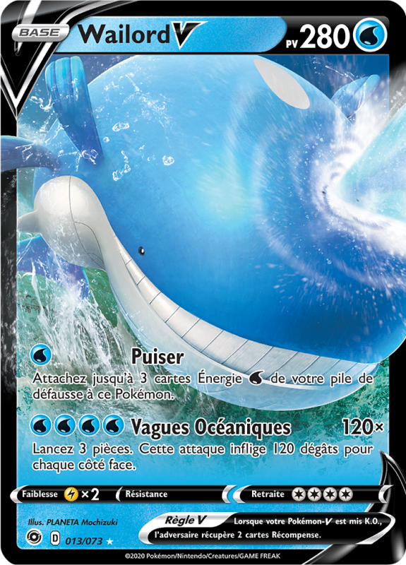 Carte Pokémon Wailord-V 013/073 Ultra Rare La Voie du Maître