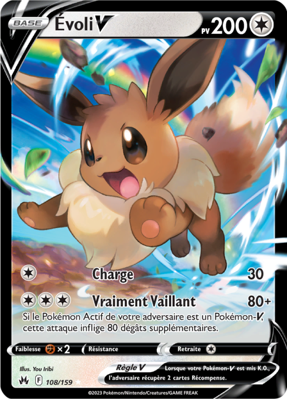 Carte Pokémon Évoli-V 108/159 Ultra Rare Zénith Suprême
