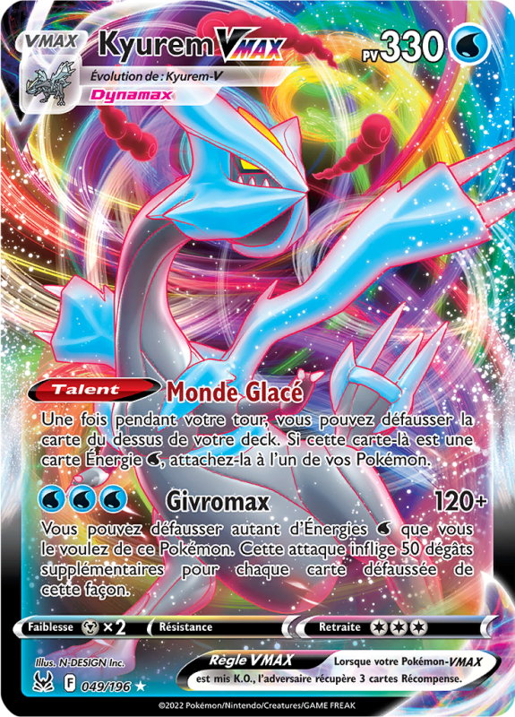 Carte Pokémon Kyurem-VMAX 049/196 Ultra Rare Origine Perdue