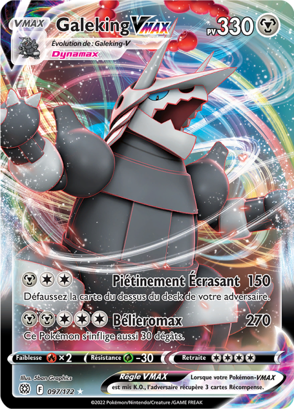 Carte Pokémon Galeking-VMAX 097/172 Ultra Rare Stars Étincelantes