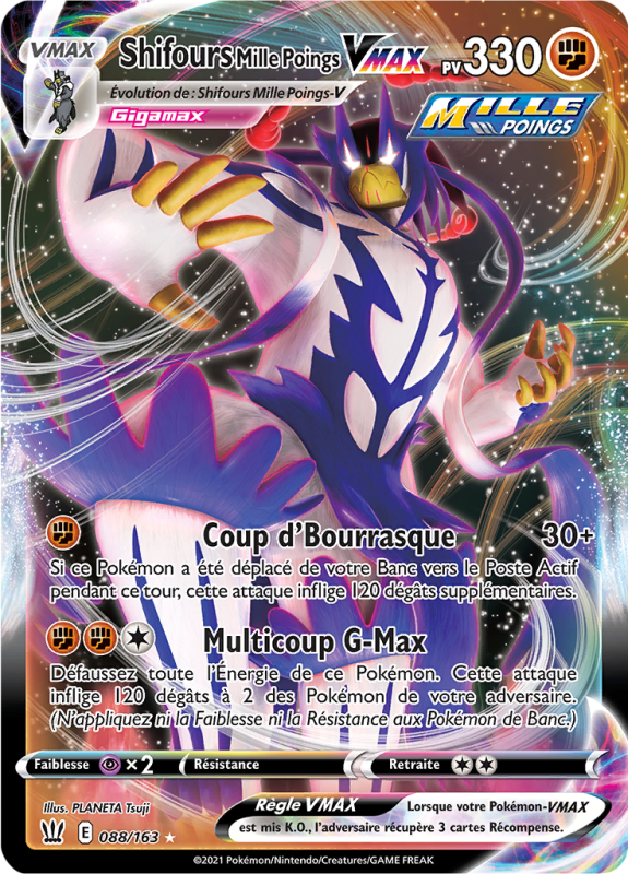 Carte Pokémon Shifours Mille Poings-VMAX 088/163 Ultra Rare Styles de Combat