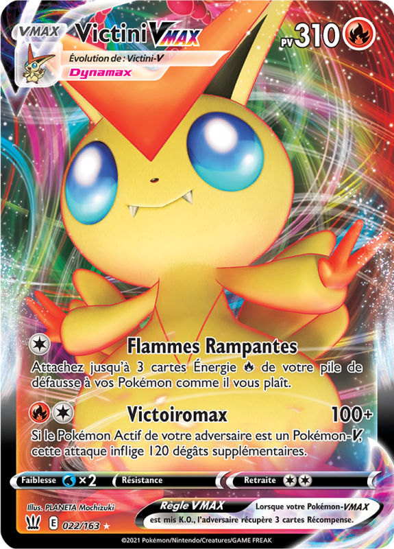 Carte Pokémon Victini-VMAX 022/163 Ultra Rare Styles de Combat