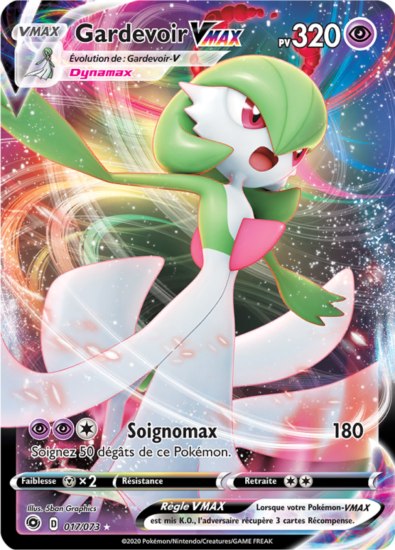 Carte Pokémon Gardevoir-VMAX 017/073 Ultra Rare La Voie du Maître