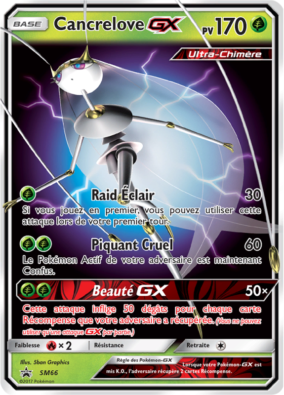 Carte Pokémon Cancrelove-GX SM66 Promo SM