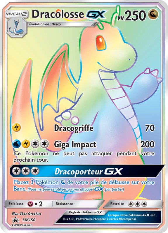 Carte Pokémon Dracolosse-GX SM156 Promo SM