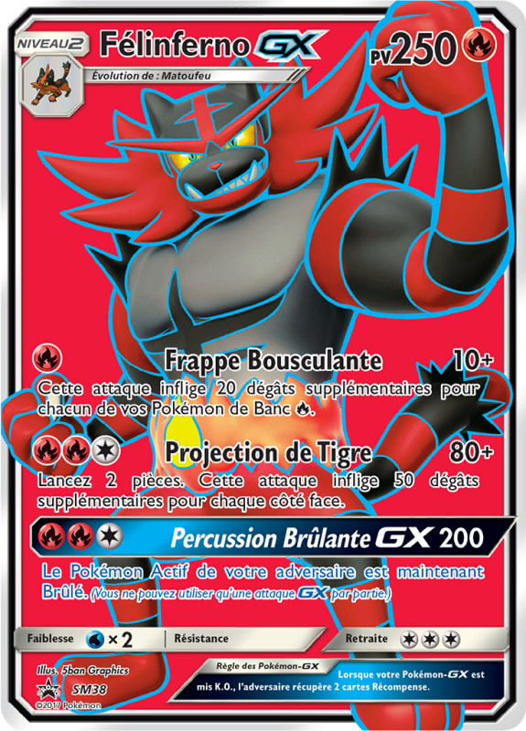 Carte Pokémon Félinferno-GX SM38 Promo SM