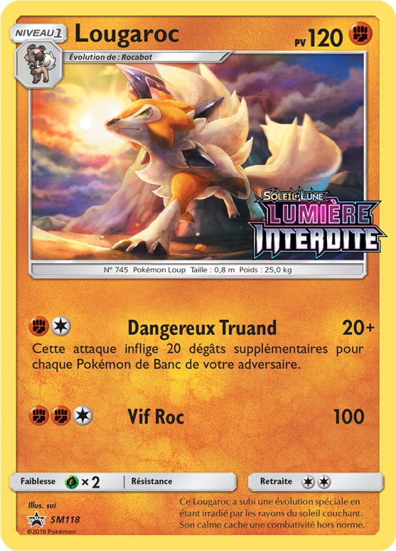 Carte Pokémon Lougaroc SM118 Promo SM