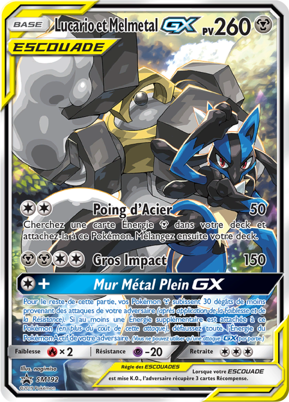 Carte Pokémon Lucario et Melmetal-GX SM192 Promo SM